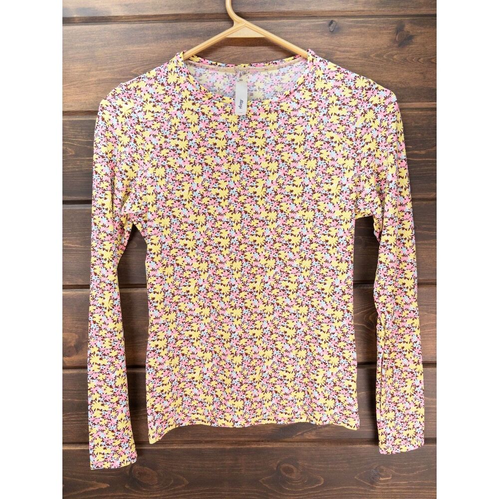 Maaji Floral Long Sleeve Rash Guard Swim Top Multicolor Womens Size Medium